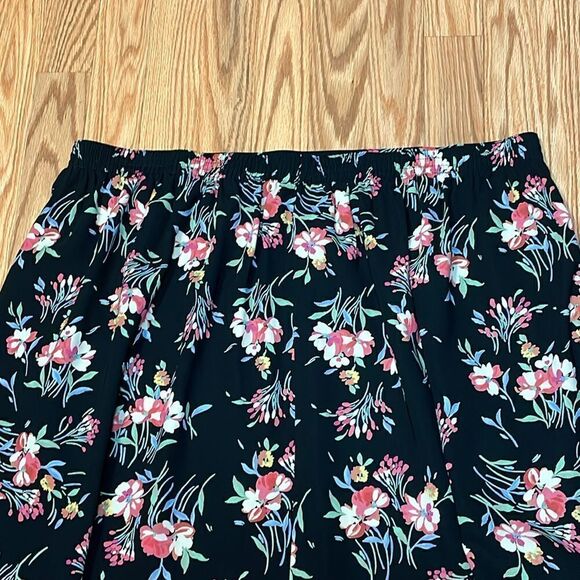 Vintage Sag Harbor black Floral Skirt, elastic, 2X - Picture 8 of 8